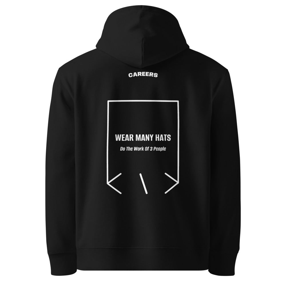 Wear Many Hats — Black White back mockup