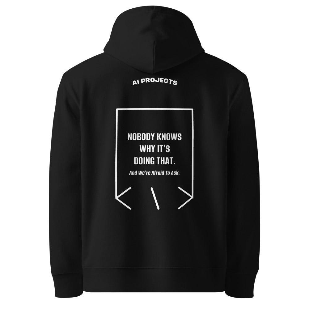 Nobody Knows Why It's Doing That. — Black White back mockup