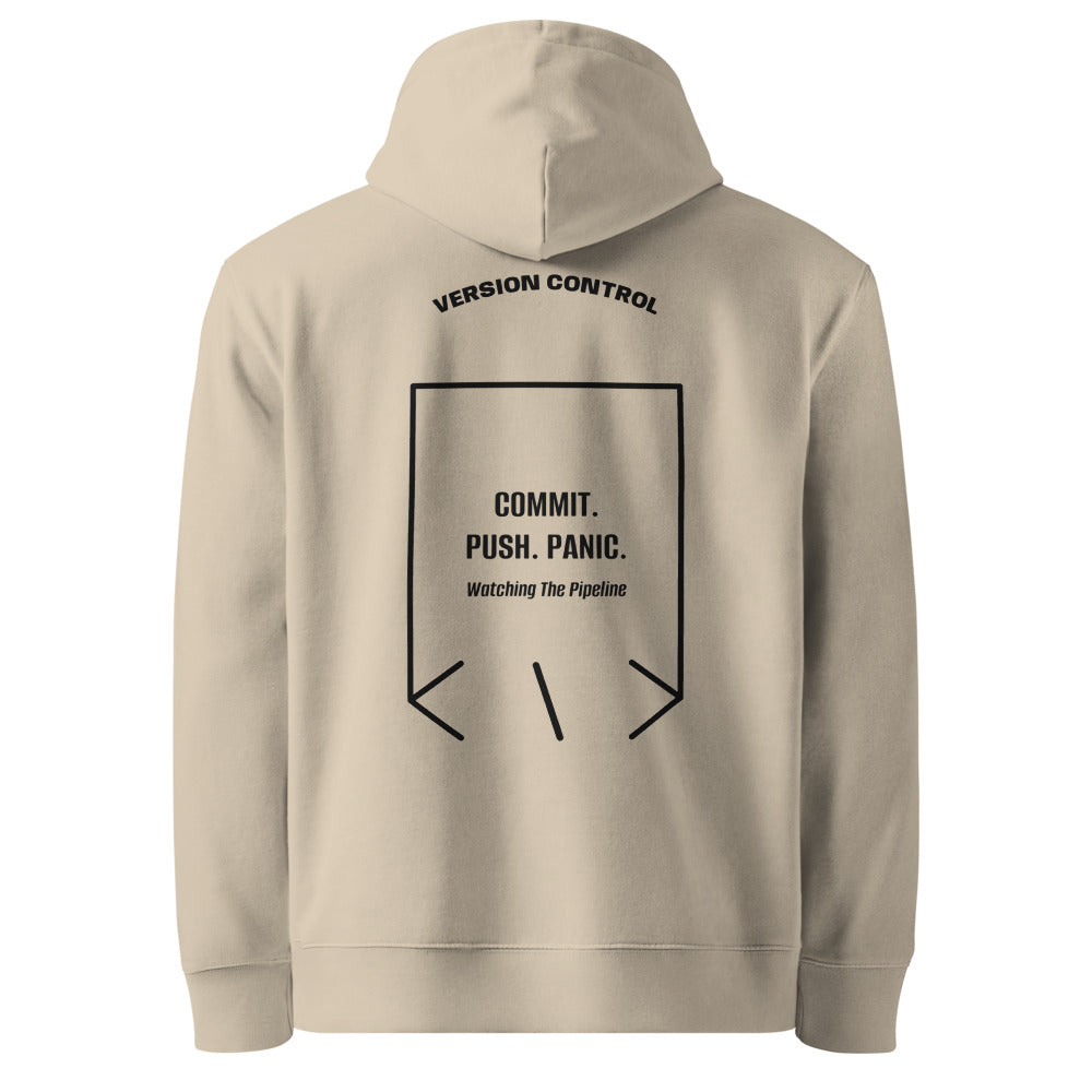 Commit. Push. Panic. — Desert Dust Black back mockup