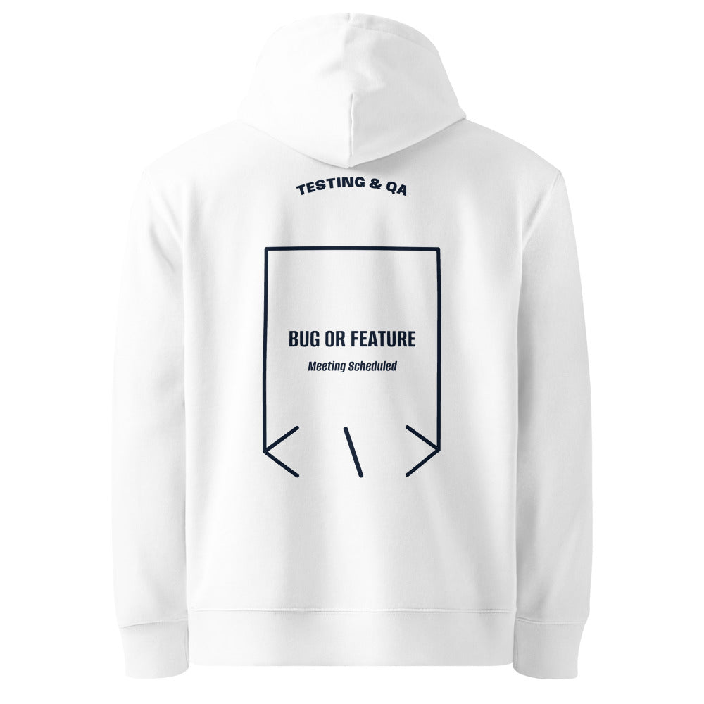 Bug Or Feature — White French Navy back mockup