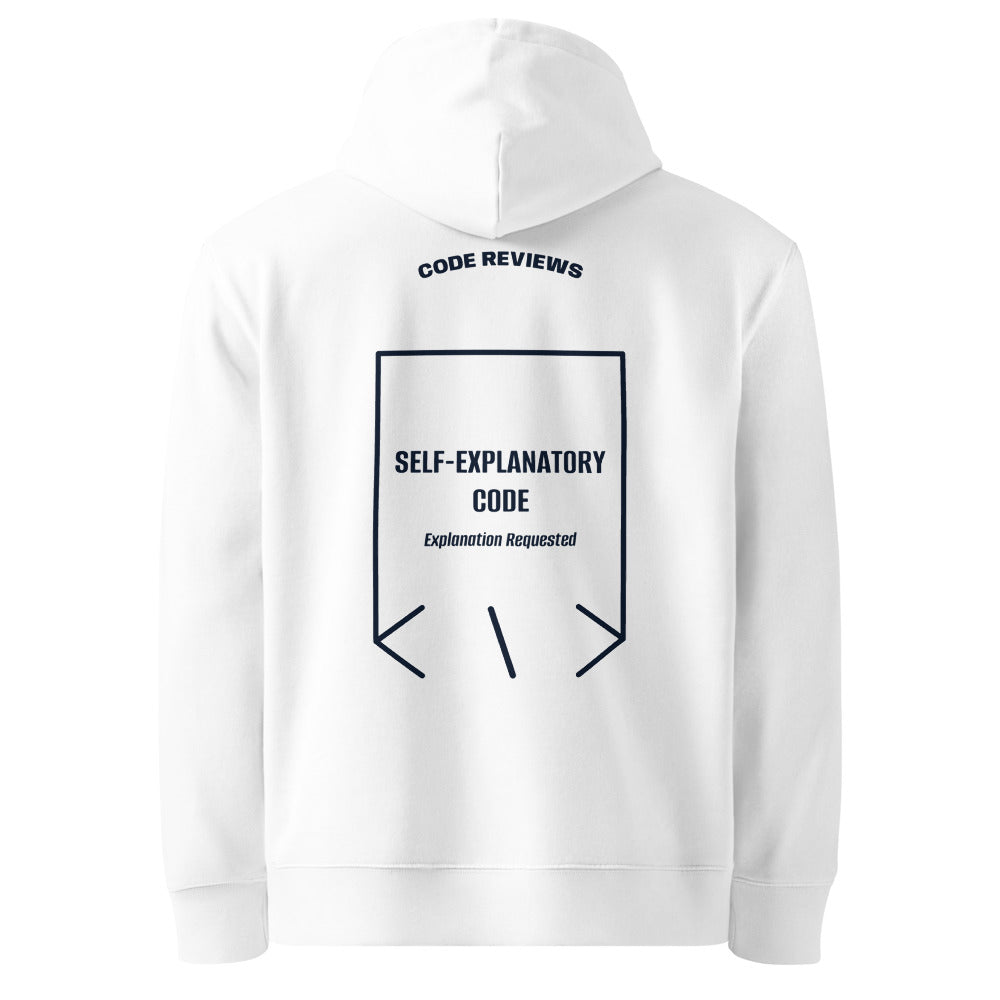 Self-Explanatory Code — White French Navy back mockup