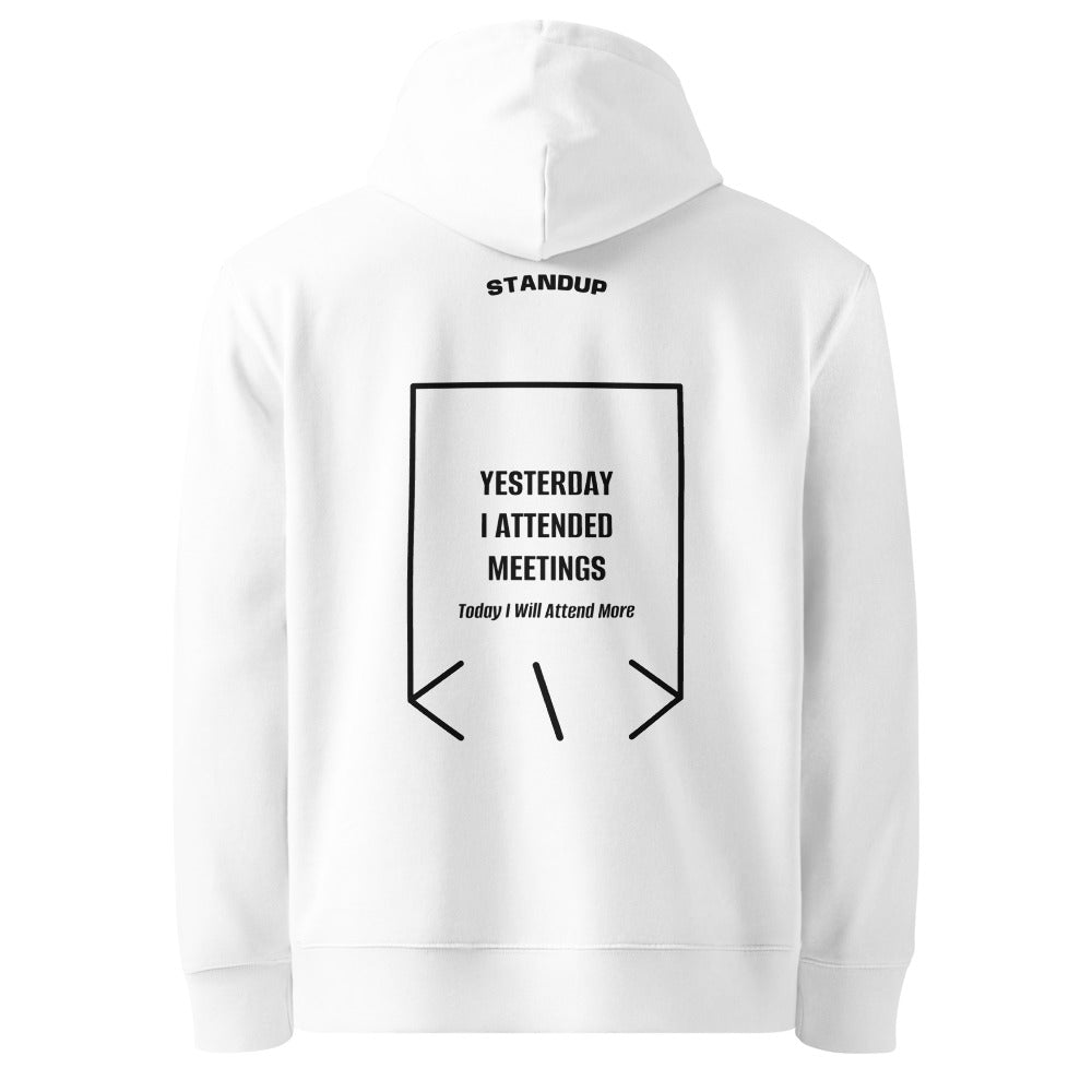 Yesterday I Attended Meetings — White Black back mockup