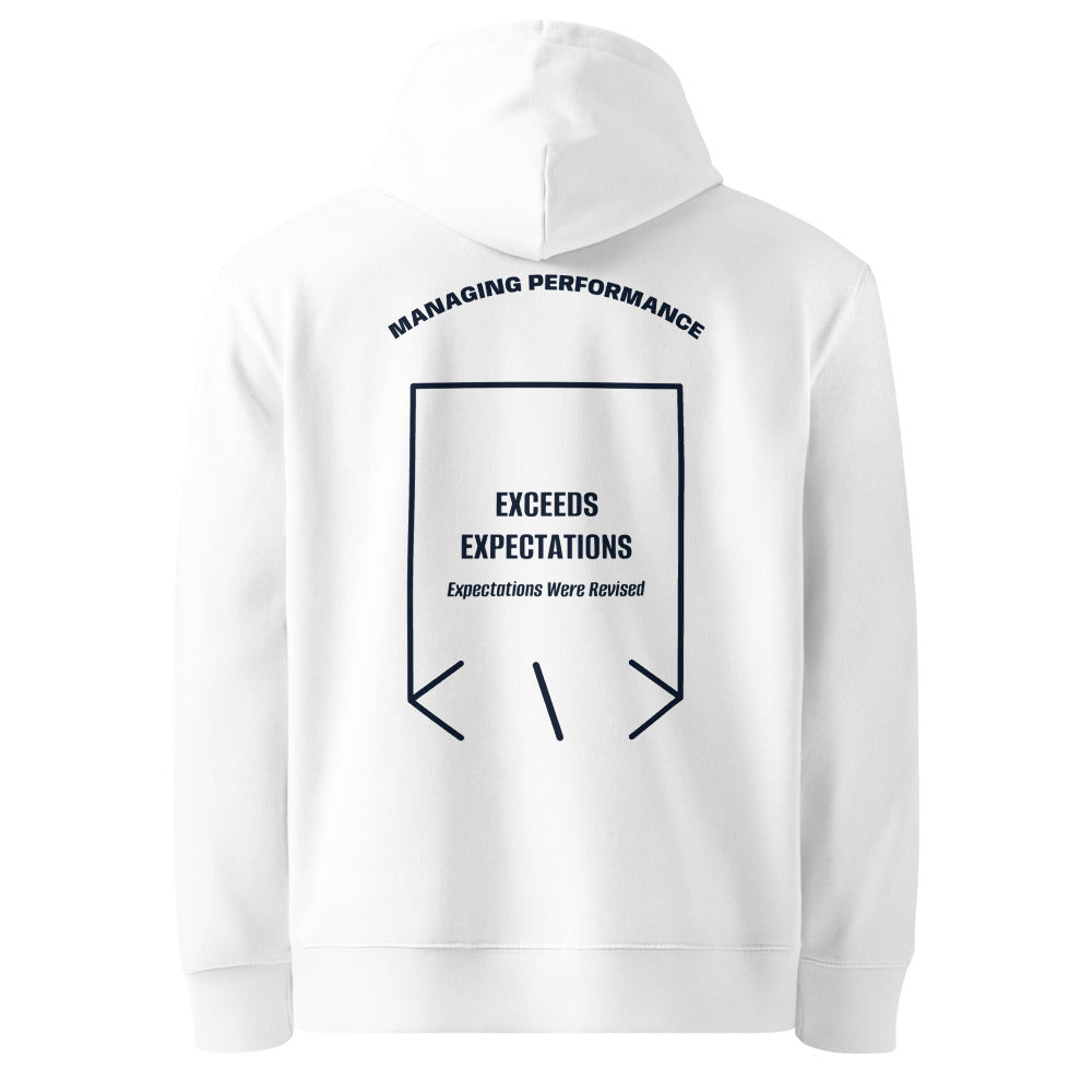 Exceeds Expectations — White French Navy back mockup