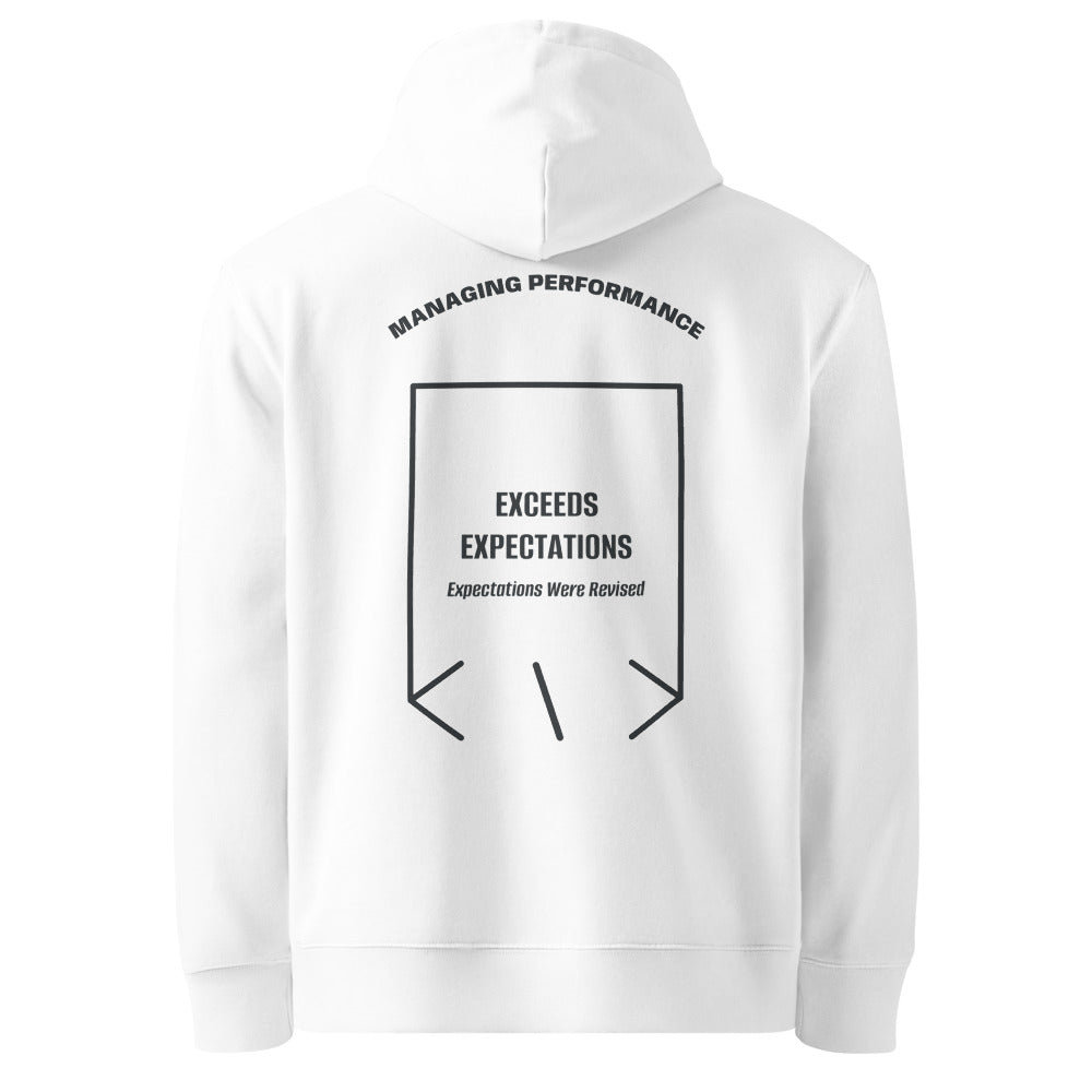 Exceeds Expectations — White India Ink Grey back mockup