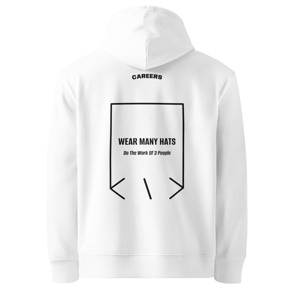 Wear Many Hats — White Black back mockup