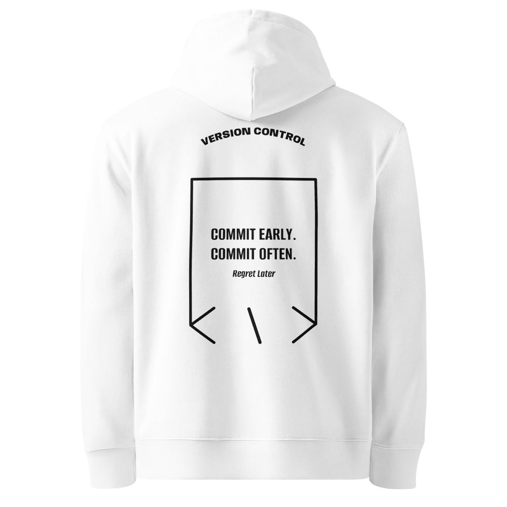 Commit Early. Commit Often. — secondary back mockup
