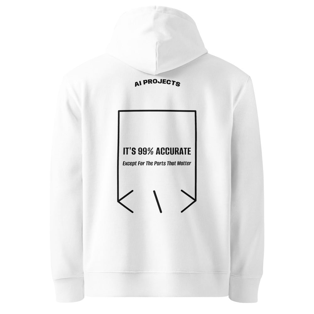 It's 99% Accurate — White Black back mockup