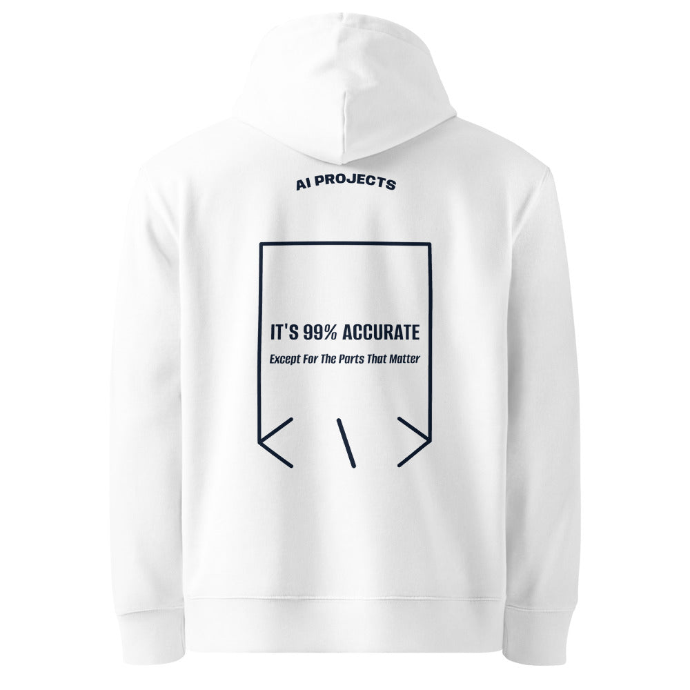 It's 99% Accurate — White French Navy back mockup