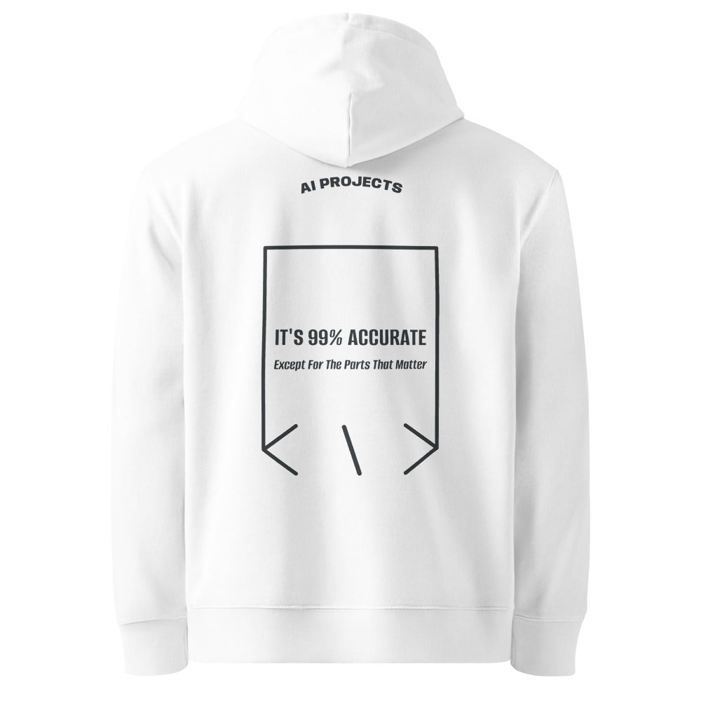 It's 99% Accurate — White India Ink Grey back mockup
