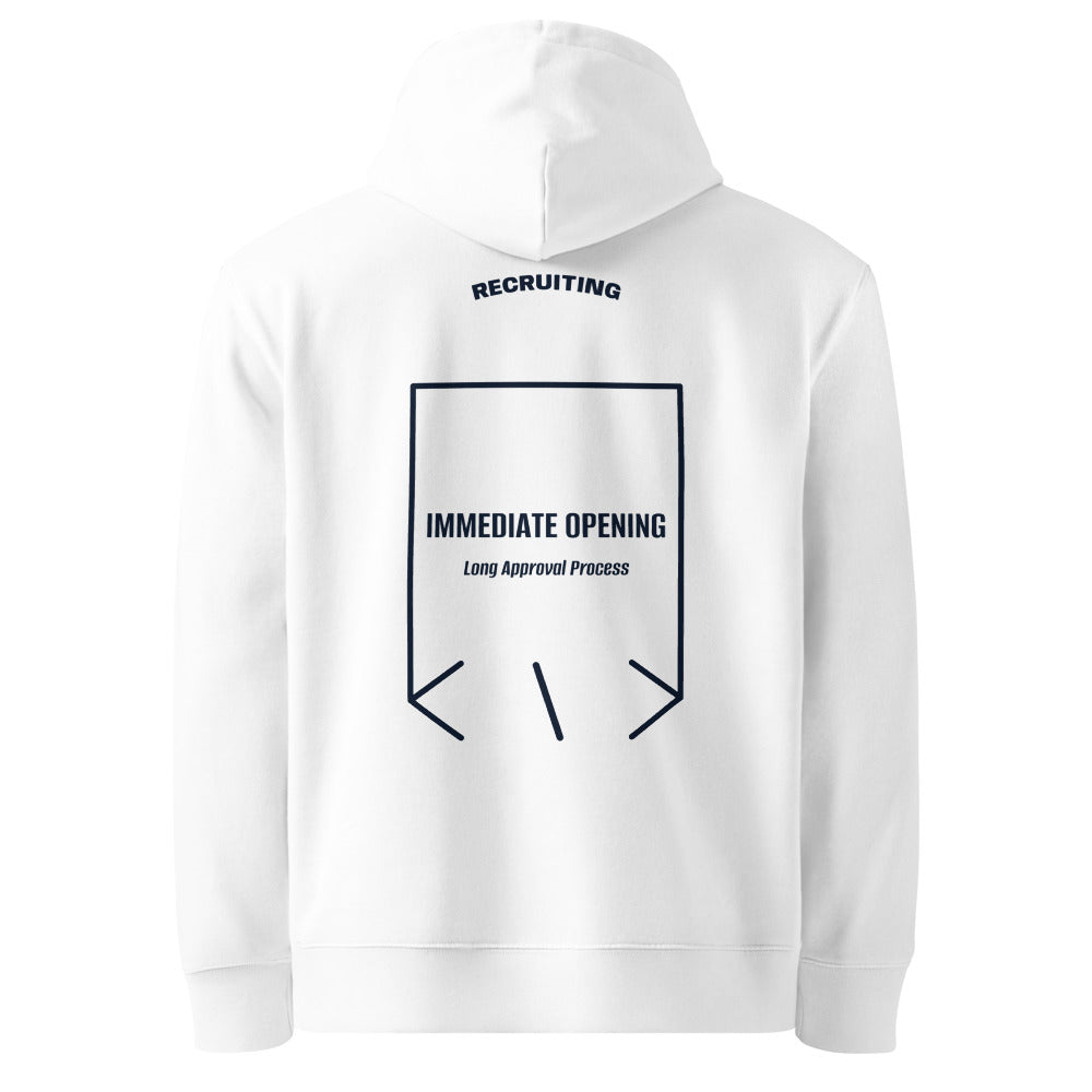 Immediate Opening — White French Navy back mockup