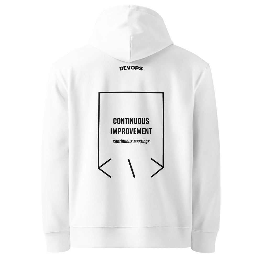 Continuous Improvement — White Black back mockup