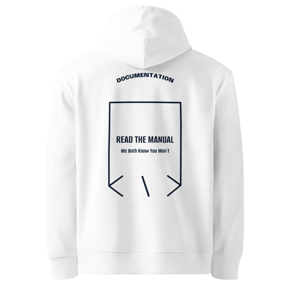 Read The Manual — White French Navy back mockup