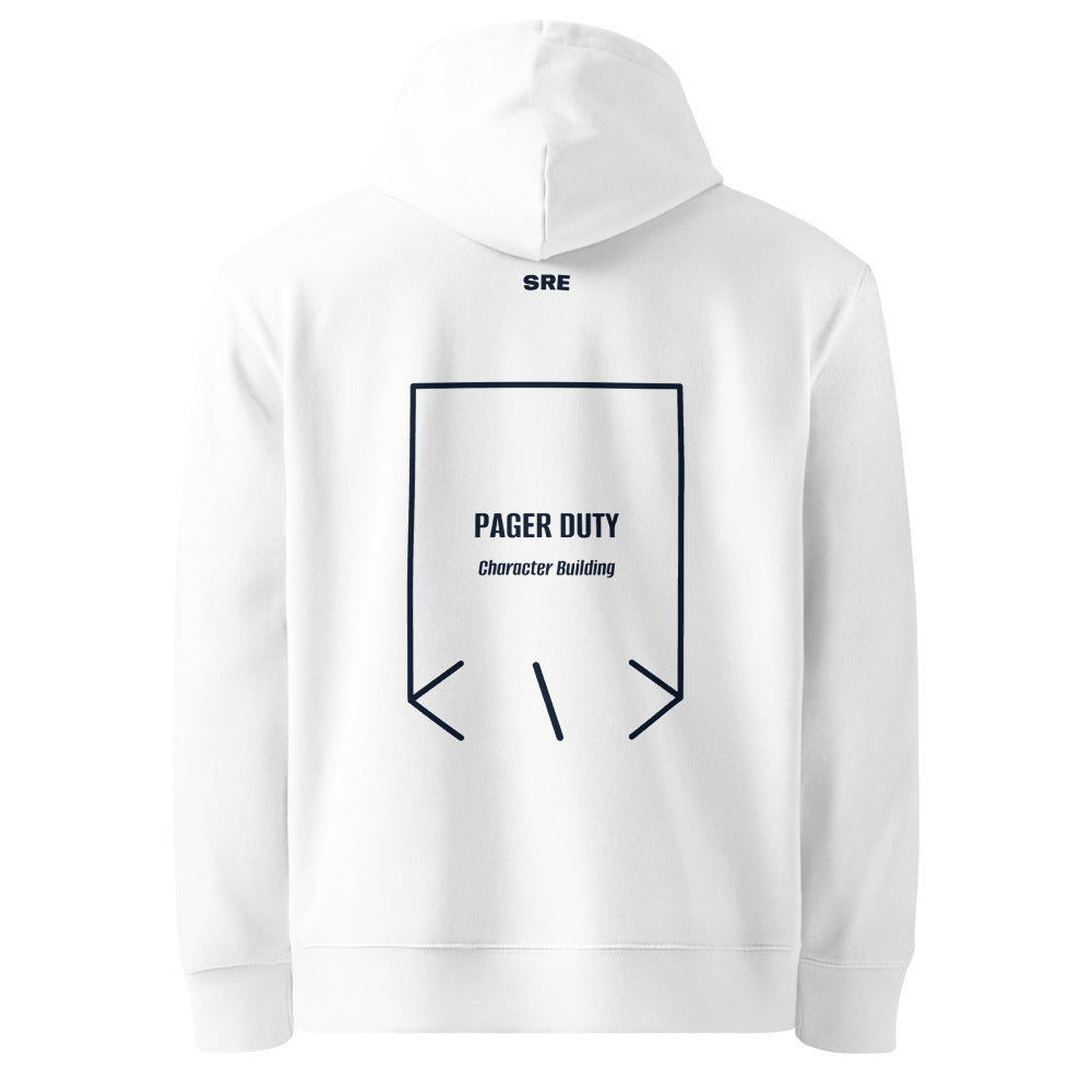 Pager Duty — White French Navy back mockup