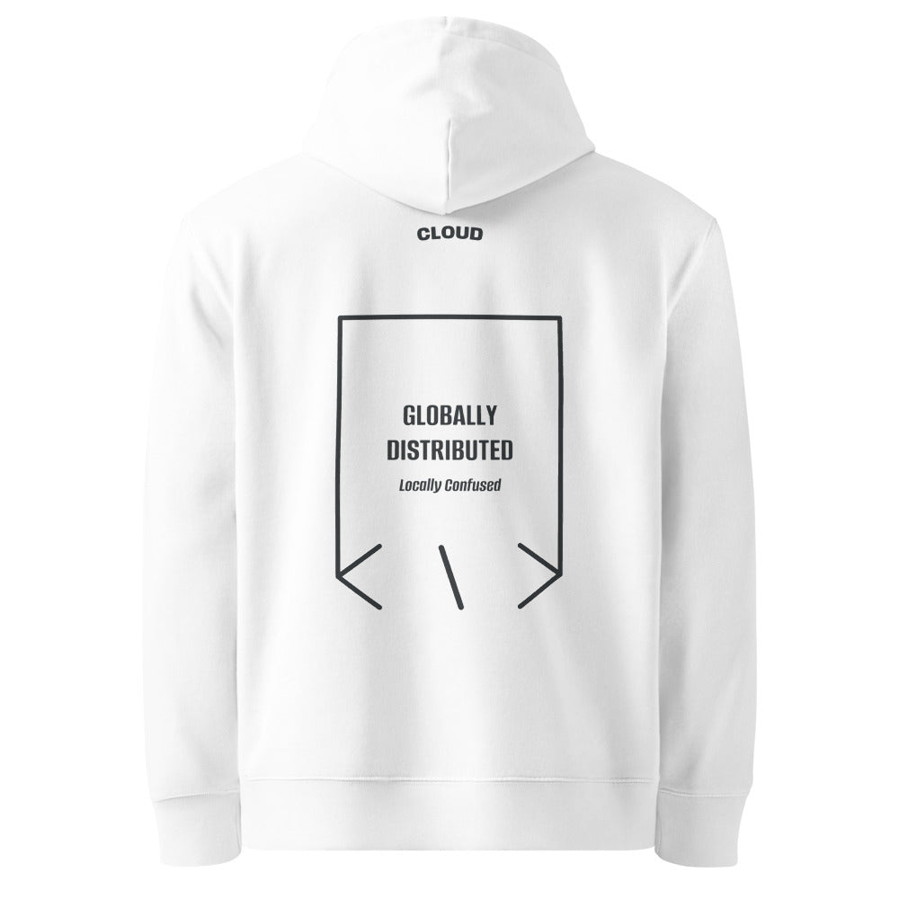 Globally Distributed — White India Ink Grey back mockup