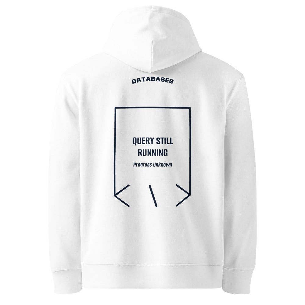 Query Still Running — White French Navy back mockup
