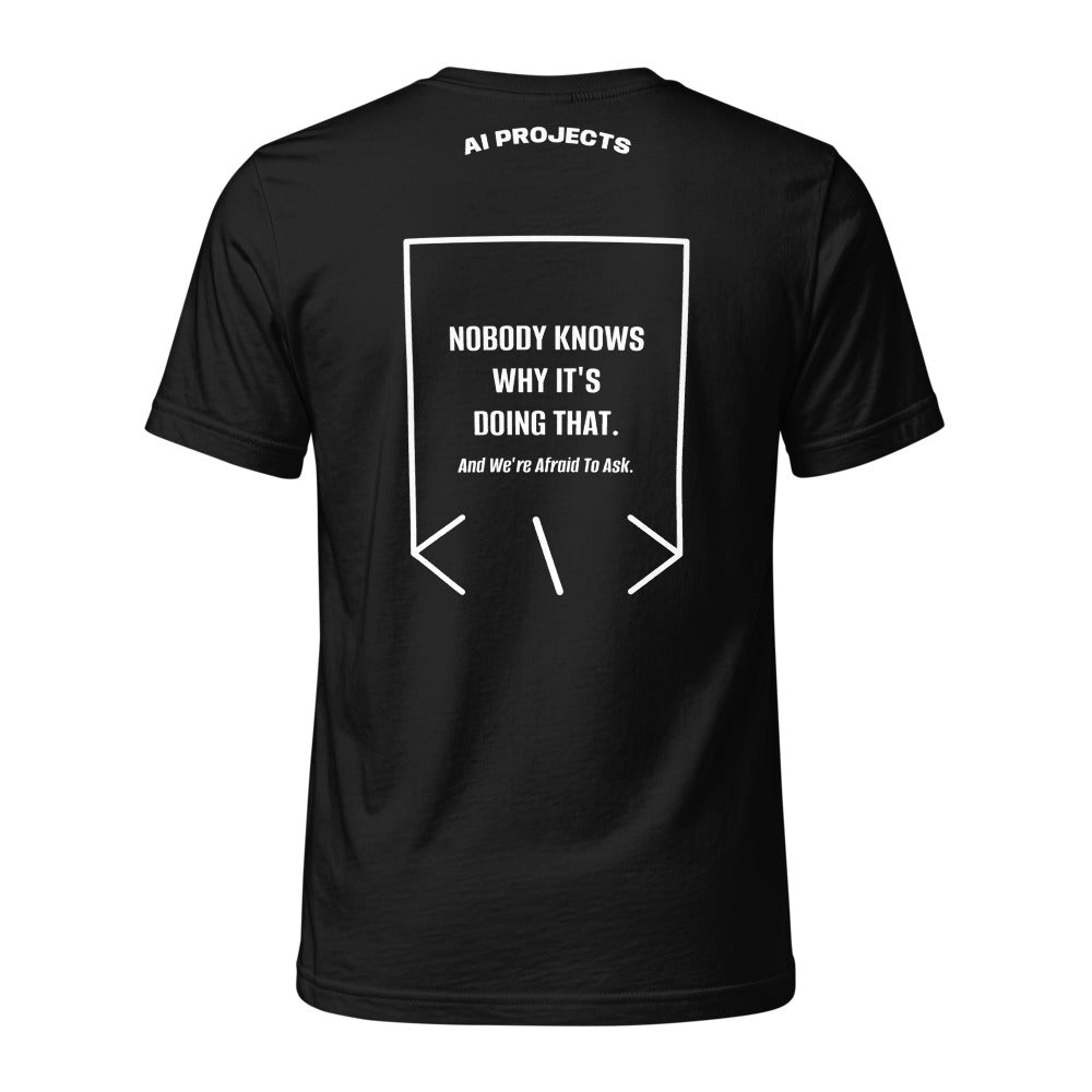 Nobody Knows Why It's Doing That. — Black White back mockup