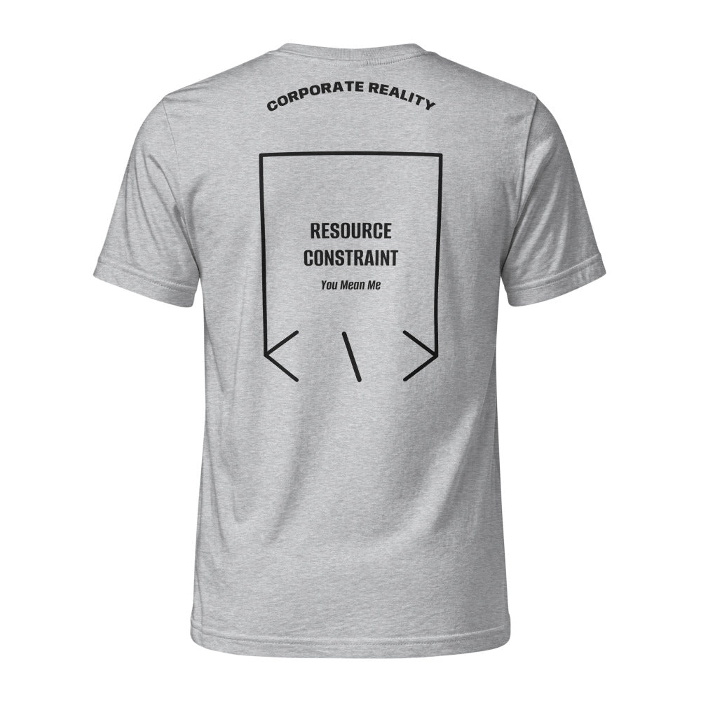 Resource Constraint — Heather Grey Black back mockup