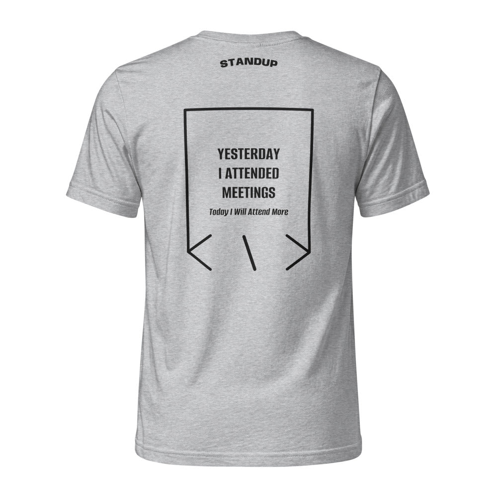 Yesterday I Attended Meetings — Heather Grey Black back mockup