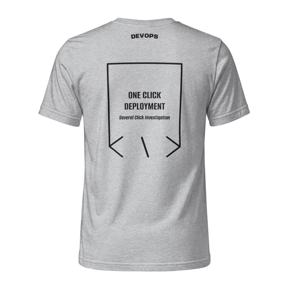 One Click Deployment — Heather Grey Black back mockup