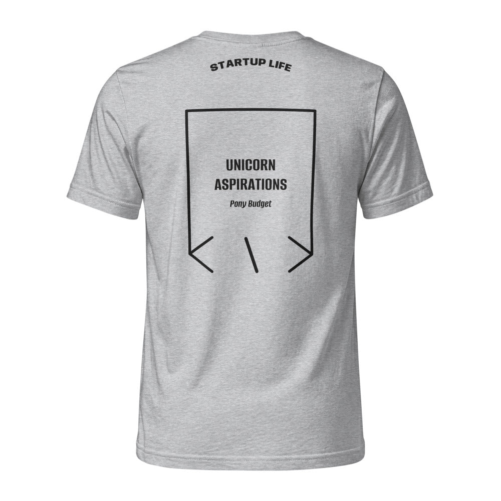 Unicorn Aspirations — Heather Grey Black back mockup