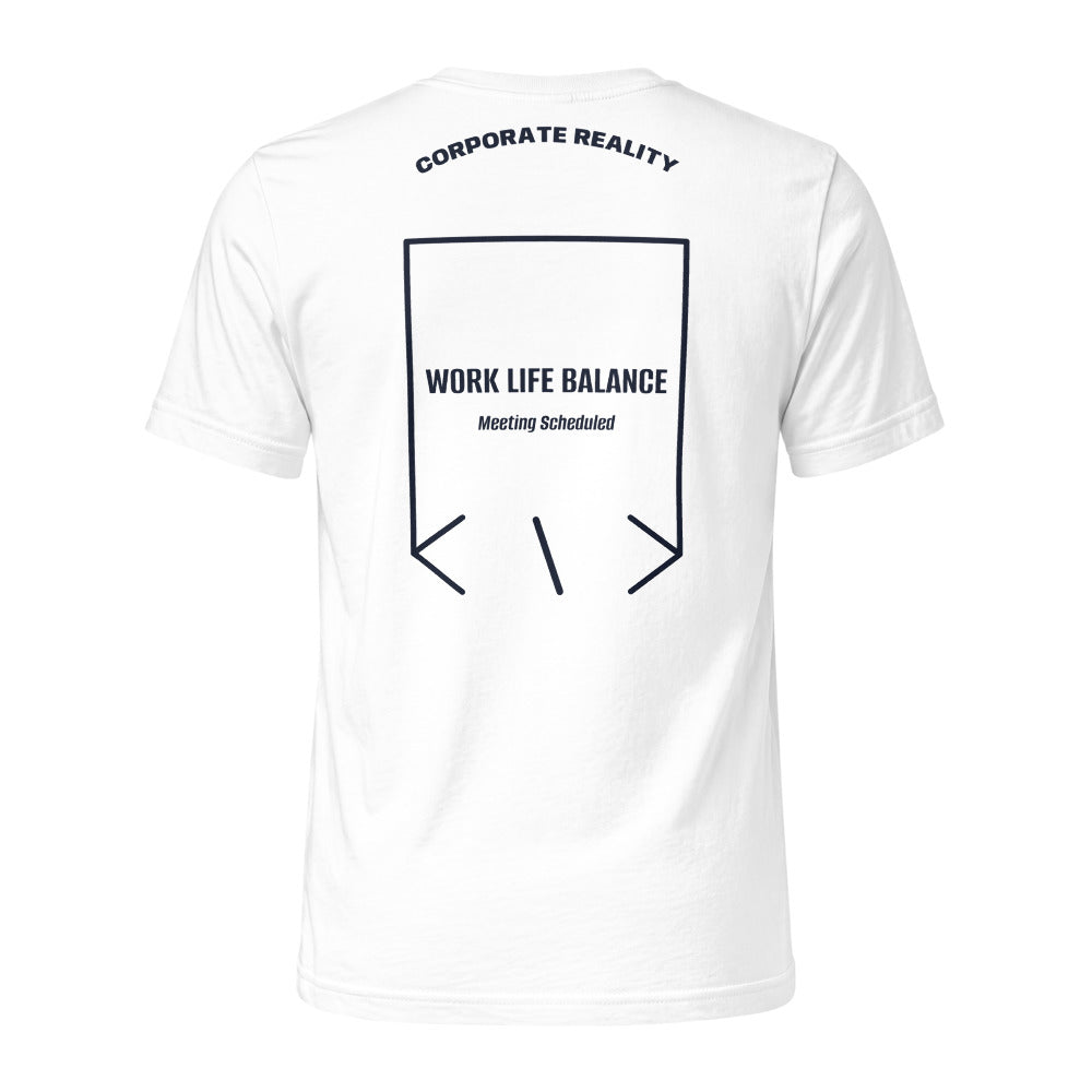 Work Life Balance — White Navy back mockup