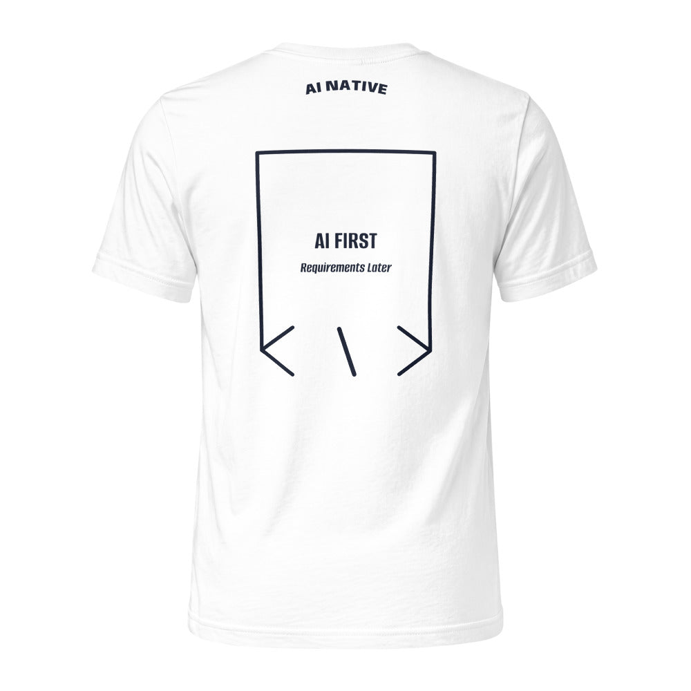 AI First — White Navy back mockup
