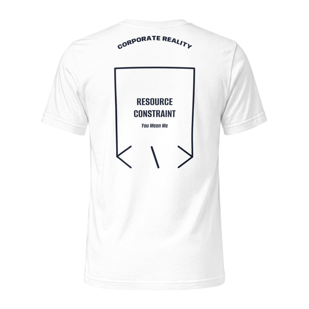 Resource Constraint — White Navy back mockup