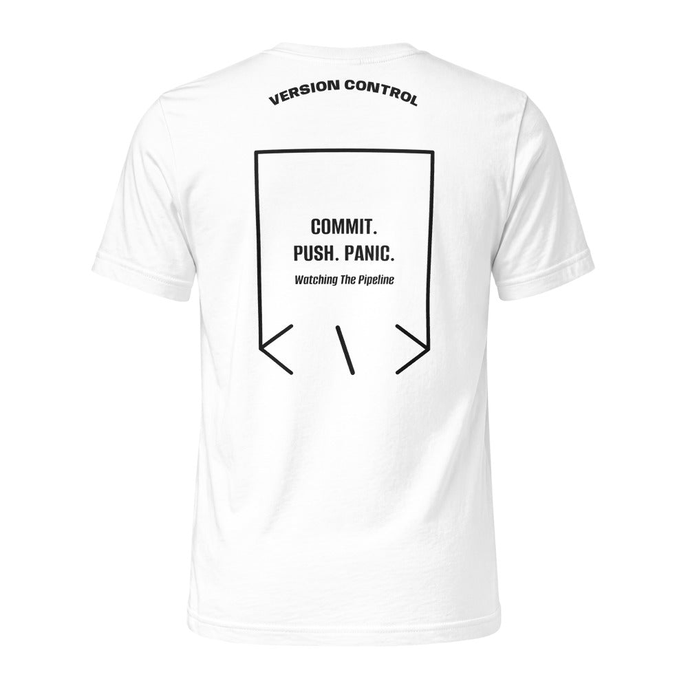 Commit. Push. Panic. — secondary back mockup