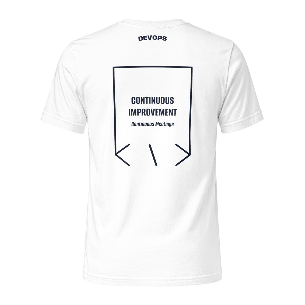 Continuous Improvement — White Navy back mockup
