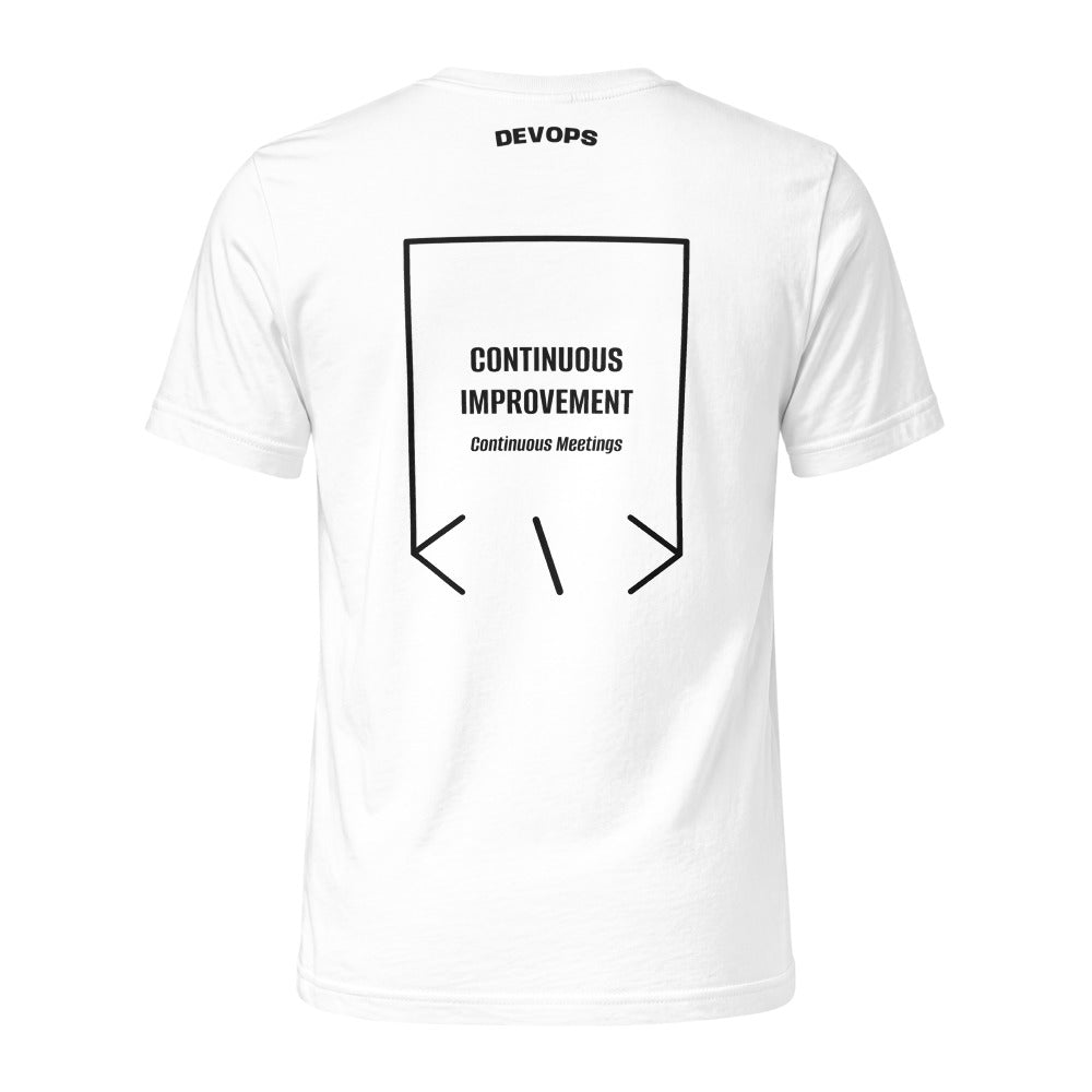Continuous Improvement — White Black back mockup