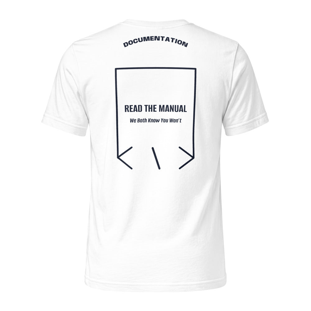 Read The Manual — White Navy back mockup