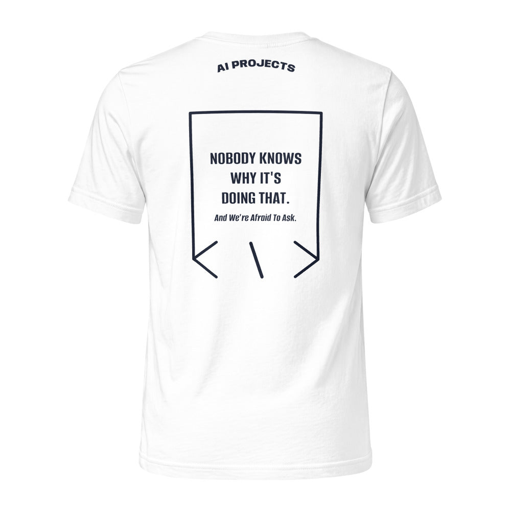Nobody Knows Why It's Doing That. — White Navy back mockup
