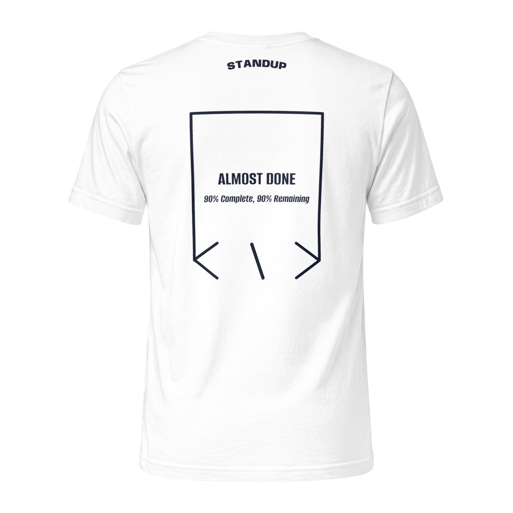 Almost Done — White Navy back mockup