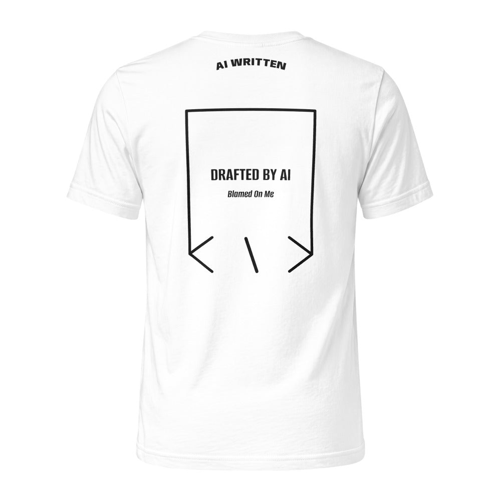 Drafted By AI — White Black back mockup