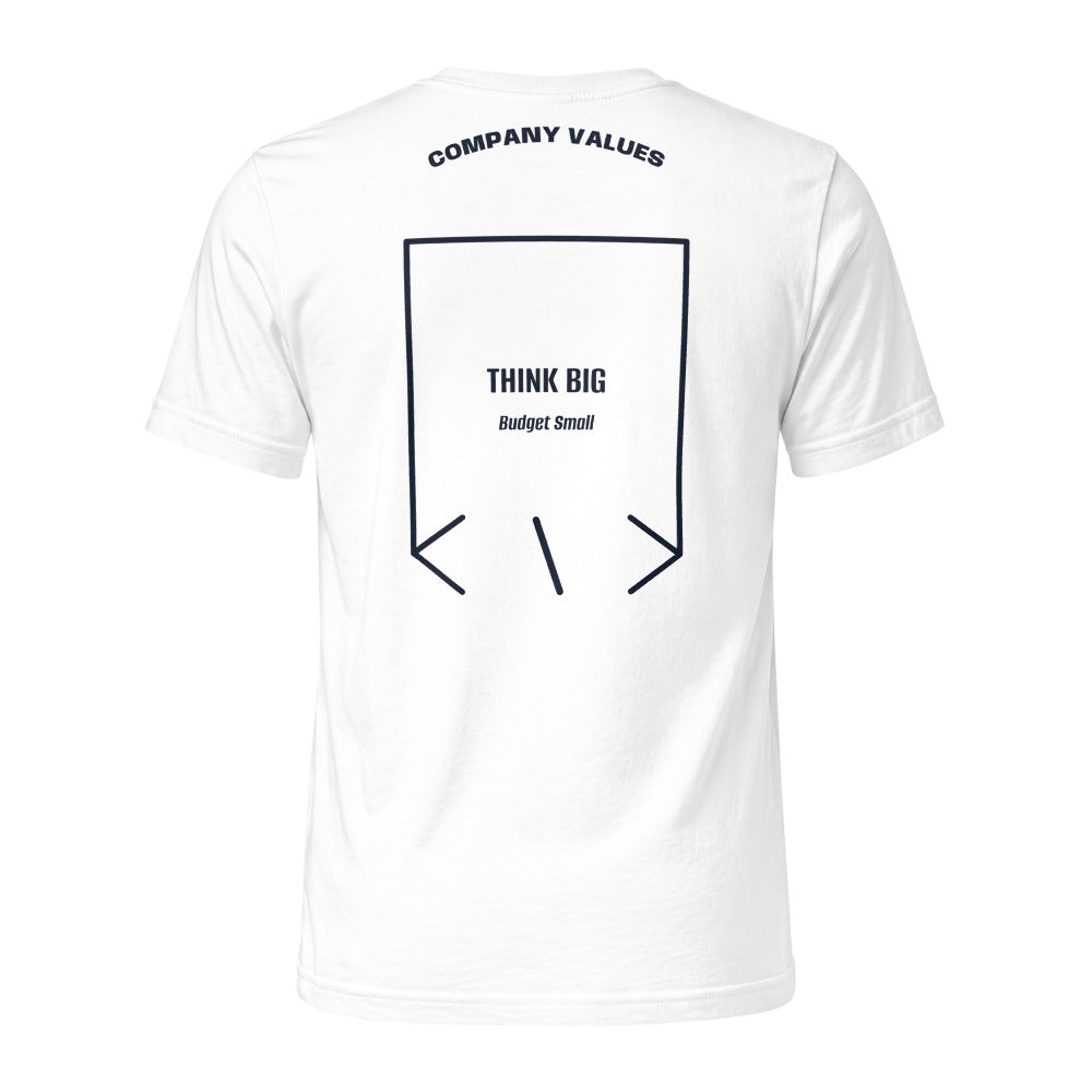 Think Big — White Navy back mockup