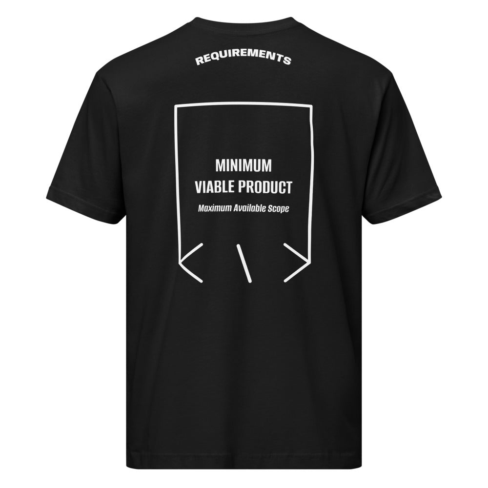 Minimum Viable Product — Black White back mockup
