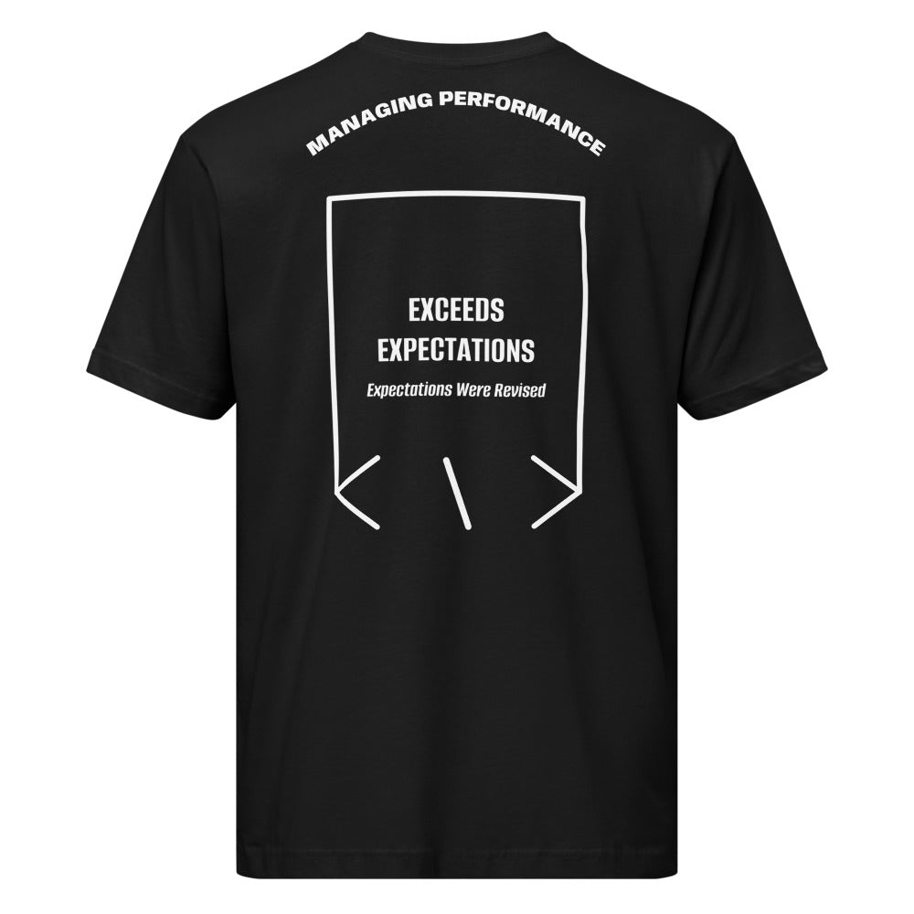 Exceeds Expectations — Black White back mockup