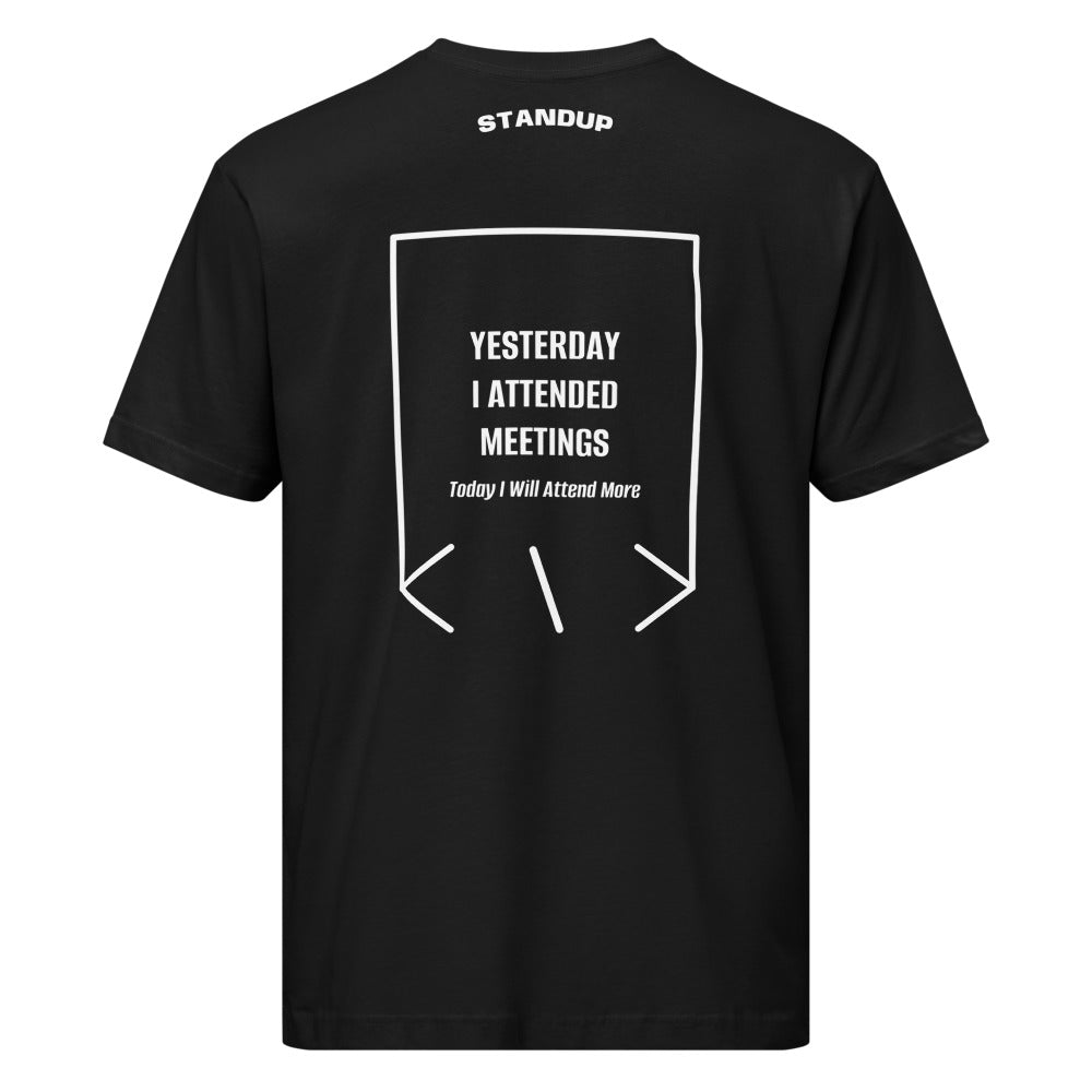 Yesterday I Attended Meetings — Black White back mockup