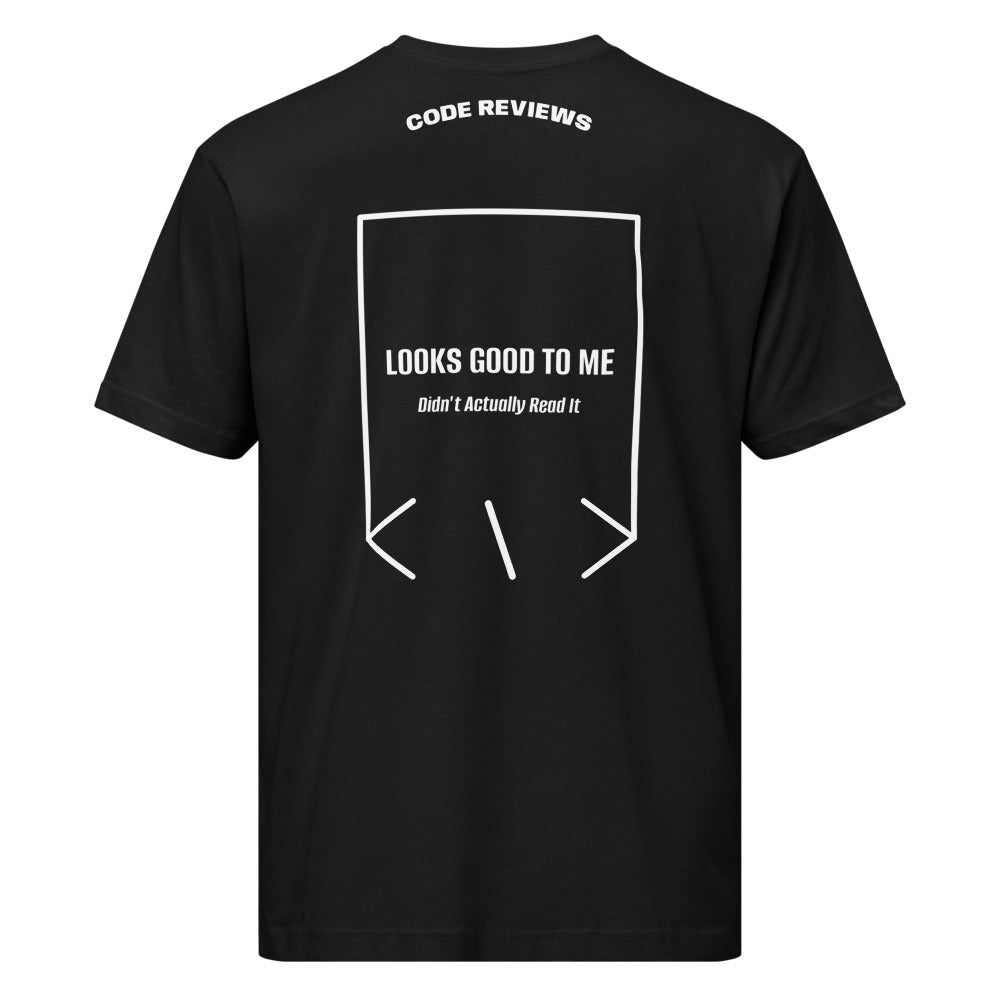 Looks Good To Me — Black White back mockup