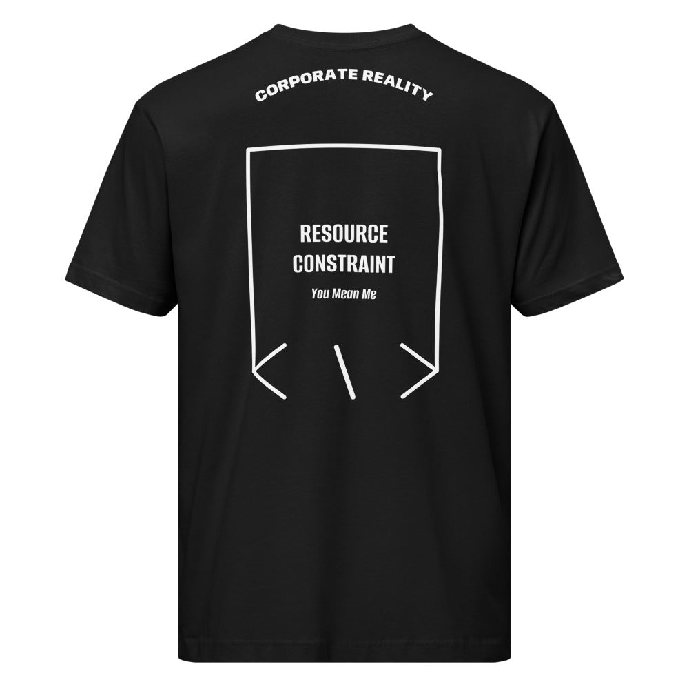 Resource Constraint — Black White back mockup