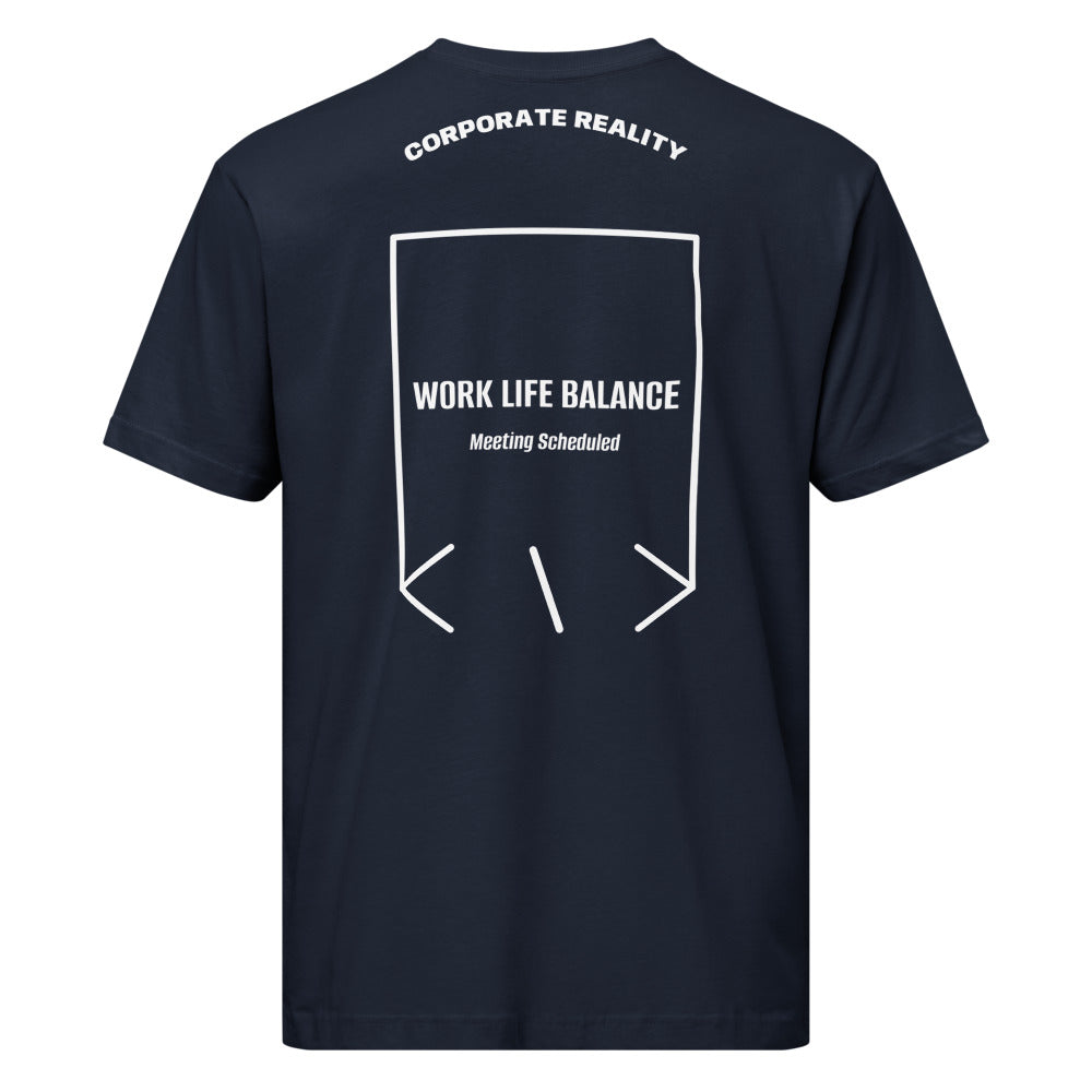 Work Life Balance — Navy White back mockup