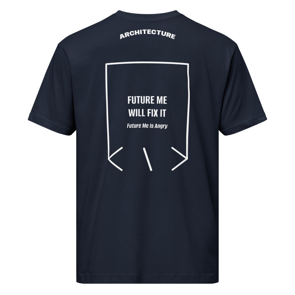 Future Me Will Fix It — Navy White back mockup