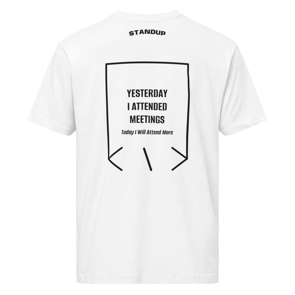 Yesterday I Attended Meetings — White Black back mockup