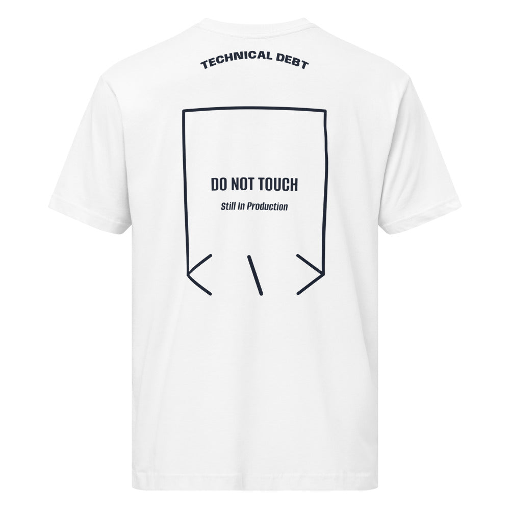 Do Not Touch — White Navy back mockup
