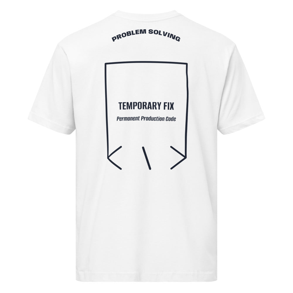 Temporary Fix — White Navy back mockup