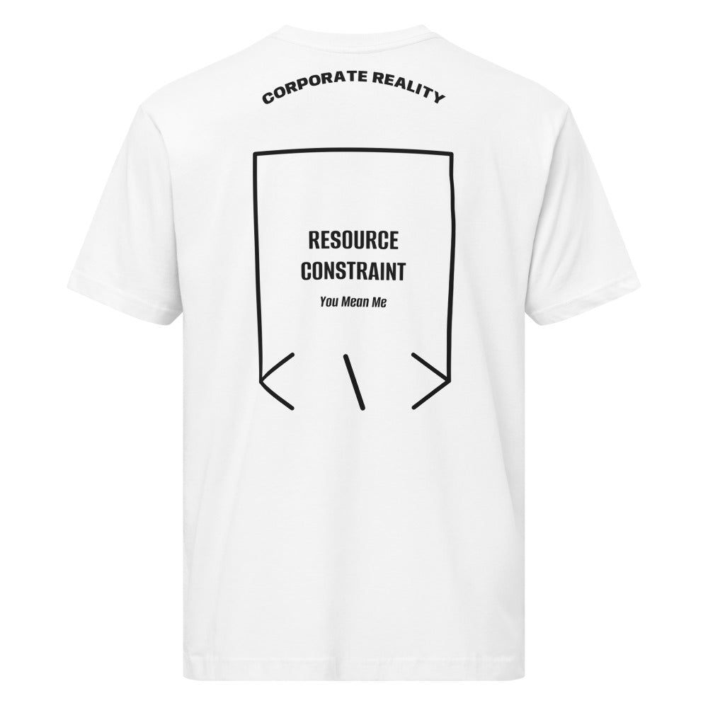 Resource Constraint — White Black back mockup