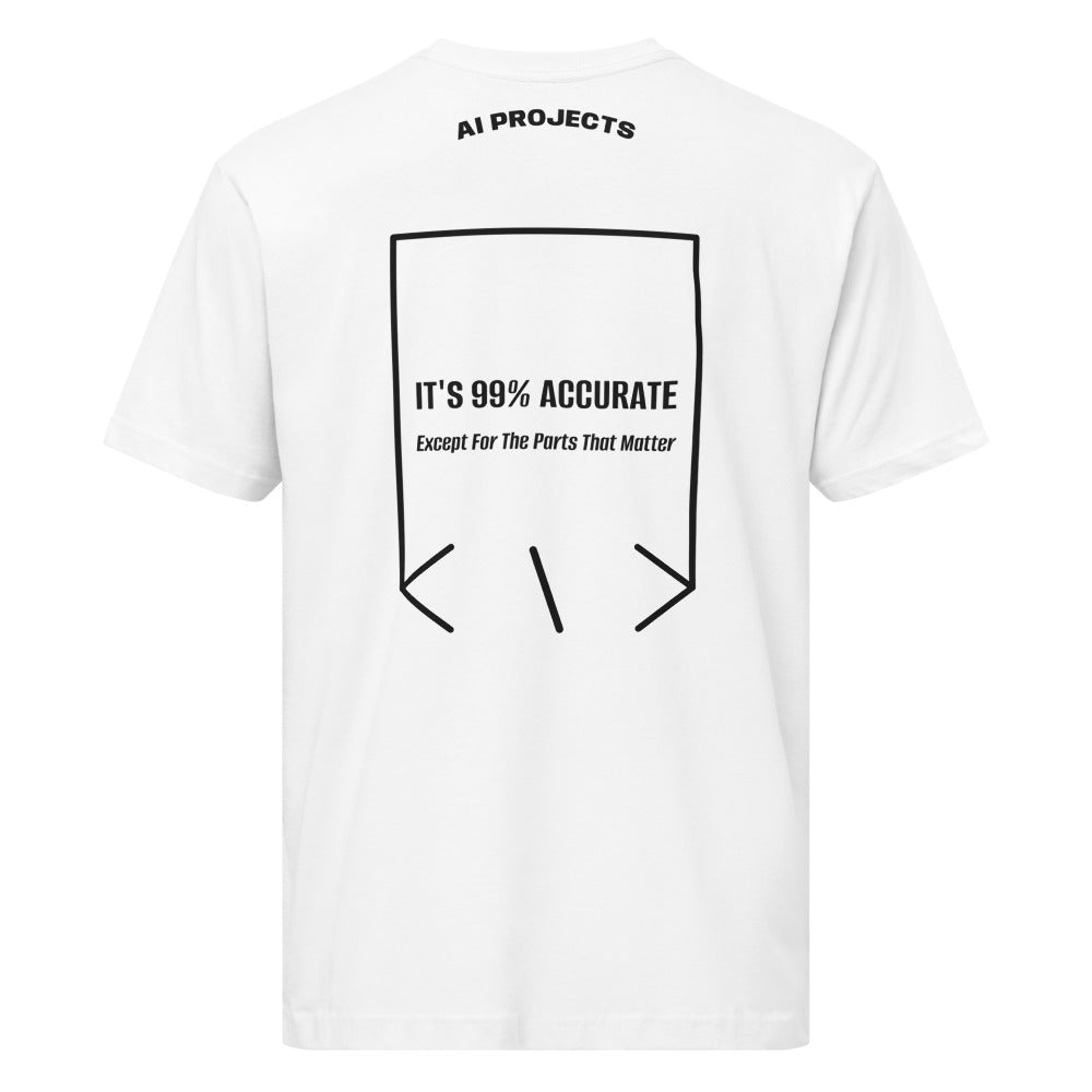 It's 99% Accurate — White Black back mockup