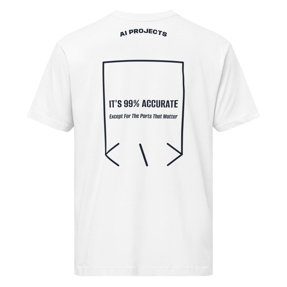 It's 99% Accurate — White Navy back mockup