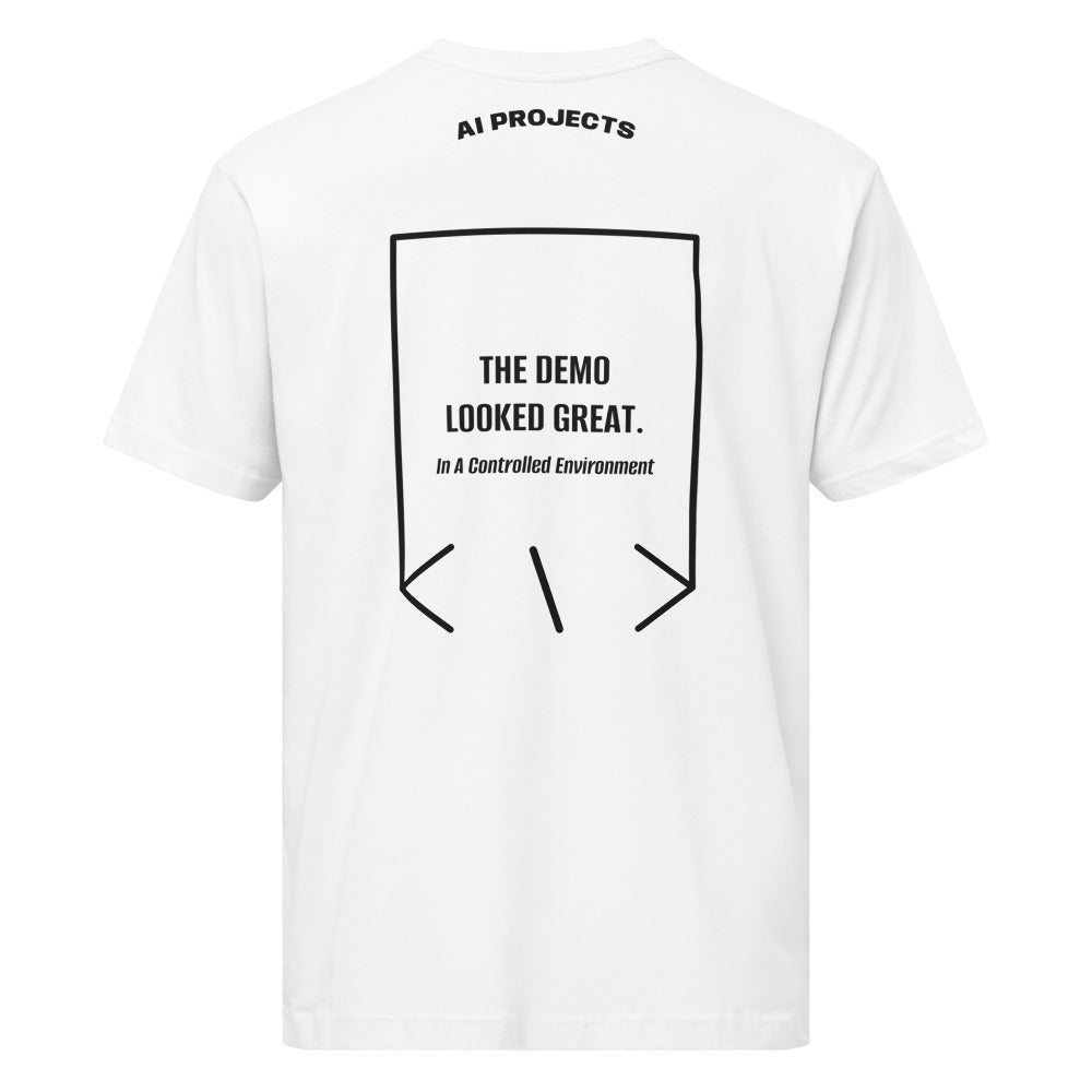The Demo Looked Great. — White Black back mockup
