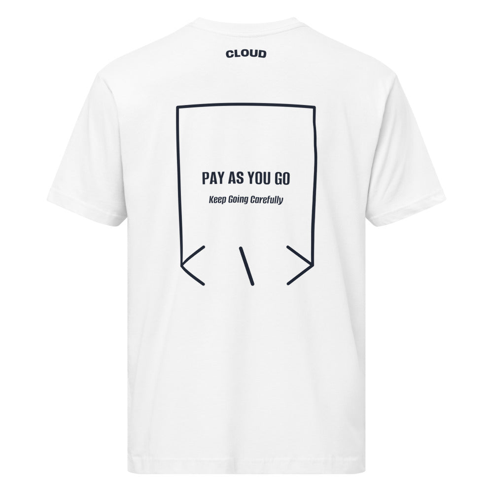 Pay As You Go — White Navy back mockup